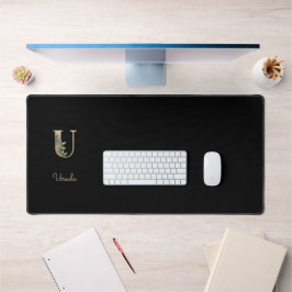 Elegant Botanisch Monogram Letter U Bureaumat