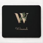 Elegant Botanisch Monogram Letter W Muismat (Voorkant)