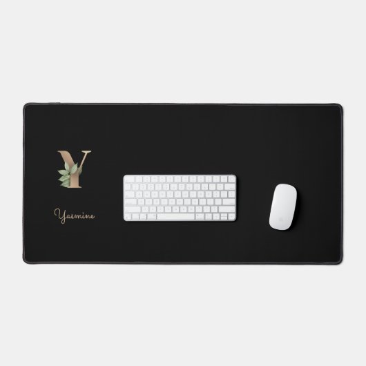 Elegant Botanisch Monogram Letter Y Bureaumat (Keyboard & Muis)