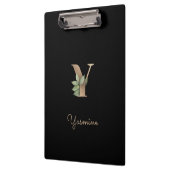 Elegant Botanisch Monogram Letter Y Klembord (Links)