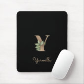 Elegant Botanisch Monogram Letter Y Muismat (Met muis)