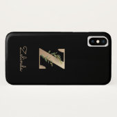 Elegant Botanisch Monogram Letter Z Case-Mate iPhone Case (Achterkant (horizontaal))
