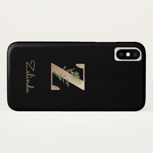 Elegant Botanisch Monogram Letter Z Case-Mate iPhone Case (Achterkant (horizontaal))
