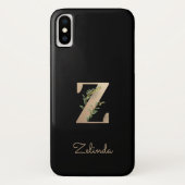 Elegant Botanisch Monogram Letter Z Case-Mate iPhone Case (Achterkant)