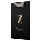 Elegant Botanisch Monogram Letter Z Klembord (Links)