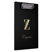 Elegant Botanisch Monogram Letter Z Klembord (Rechts)