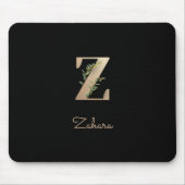 Elegant Botanisch Monogram Letter Z Muismat (Voorkant)