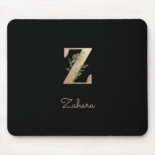 Elegant Botanisch Monogram Letter Z Muismat (Voorkant)