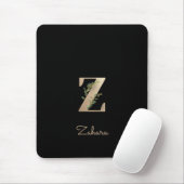 Elegant Botanisch Monogram Letter Z Muismat (Met muis)