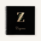 Elegant Botanisch Monogram Letter Z Notitieboek (Voorkant)