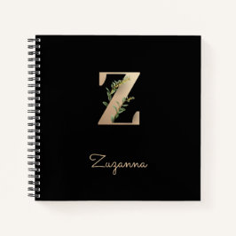 Elegant Botanisch Monogram Letter Z Notitieboek