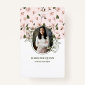 Elegant Botanisch Monogram Logo Bloemen Waterverf Badge (Voorkant)