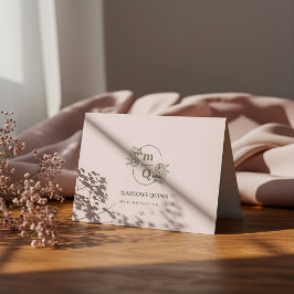 Elegant Botanisch Monogram Logo Bloemen Waterverf Bedankkaart