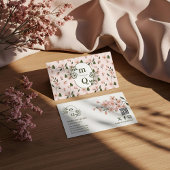 Elegant Botanisch Monogram Logo Bloemen Waterverf Visitekaartje