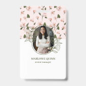 Elegant botanisch monogram logo bloemrijke waterve badge (Voorzijde)