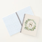 Elegant botanisch monogram met eigen naam notitieboek (Binnen)