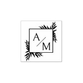 Elegant, botanisch, monogram rubberstempel (Afrduk)