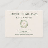 Elegant Botanisch Monogram Visitekaartje met naam (Achterkant)