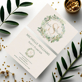Elegant Botanisch Monogram Visitekaartje met naam