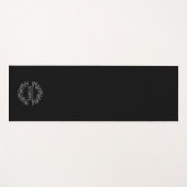 Elegant botanisch monogram, zwart  yogamat (Voorkant (horizontaal))