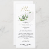 Elegant Botanisch Olijftak Kalligrafie Script Menu (Voorkant / Achterkant)