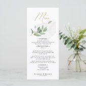 Elegant Botanisch Olijftak Kalligrafie Script Menu (Staand voorkant)