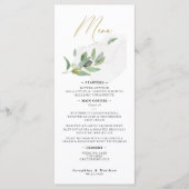 Elegant Botanisch Olijftak Kalligrafie Script Menu (Voorkant)