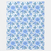 Elegant botanisch ontwerp in de kleuren blauw fleece deken (Voorkant)