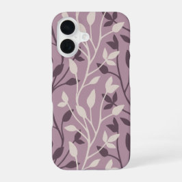 Elegant Botanisch Paarse Blad Minimalistisch iPhone 16 Hoesje