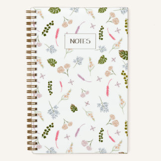 Elegant Botanisch Patroon Bloemennotities Dagboek Notitieboek