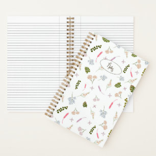 Elegant Botanisch Patroon Floral Notes Journal II Notitieboek