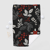 Elegant botanisch patroon golfhanddoek (Insitu)