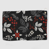 Elegant botanisch patroon golfhanddoek (Horizontaal)
