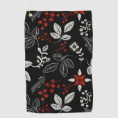 Elegant botanisch patroon golfhanddoek (Voorkant)