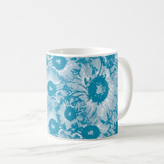 Elegant botanisch patroon koffiemok (Voorkant rechts)
