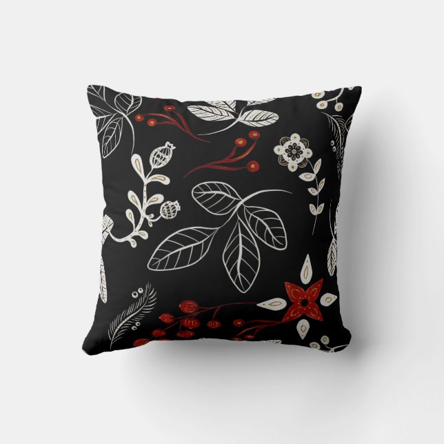 Elegant botanisch patroon kussen (Achterkant)