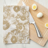 Elegant botanisch patroon theedoek (Quarter Fold)