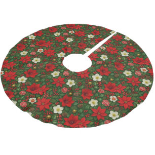 Elegant botanisch poinsettia bloemmotief kerstboom rok