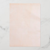 Elegant botanisch roos goudfolie bruiloft folie uitnodiging (Achterkant)