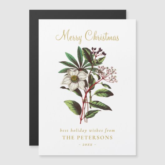 Elegant  Botanisch Roos voor kerstmis (Voorkant / Achterkant)