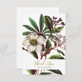 Elegant Botanisch Roos voor kerstmis Bedankkaart (Voorkant / Achterkant)