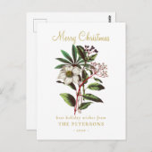 Elegant  Botanisch Roos voor kerstmis Briefkaart (Voorkant / Achterkant)