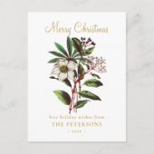 Elegant  Botanisch Roos voor kerstmis Briefkaart (Voorkant)