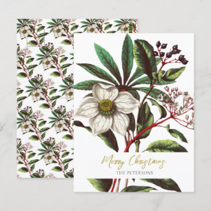 Elegant  Botanisch Roos voor kerstmis Briefkaart