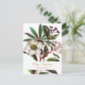 Elegant  Botanisch Roos voor kerstmis Briefkaart (Staand voorkant)