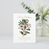 Elegant Botanisch Roos voor kerstmis Briefkaart (Staand voorkant)