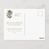 Elegant Botanisch Roos voor kerstmis Briefkaart (Achterkant)