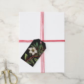 Elegant  Botanisch Roos voor kerstmis Cadeaulabel (Met Touw)