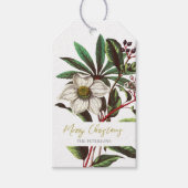 Elegant  Botanisch Roos voor kerstmis Cadeaulabel (Voorkant)