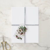 Elegant  Botanisch Roos voor kerstmis Cadeaulabel (Met Touw)